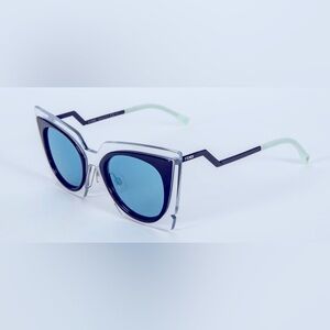 FENDI Stylish Blue Cat-Eye Sunglasses. ORCHIDEA FF 0117/S IBZ/3J; Made in Italy
